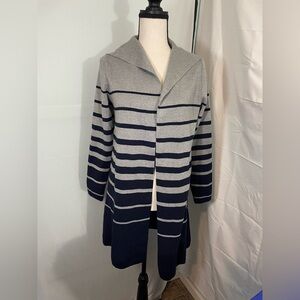 Apt.9 cardigan grey and navy blue striped size‎ small